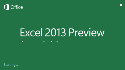Excel 2013 Splash Screen